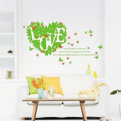calcomanía decorativo para pared, diseño de corazón con texto en inglés "Love in my heart