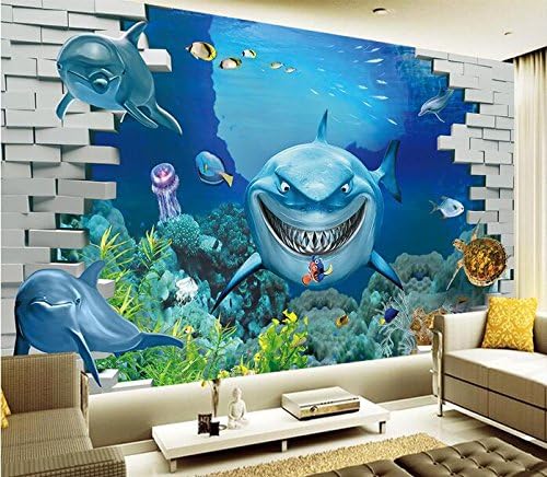 AY9262 Three Dimensional Seaworld Wall Sticker Creative Shark Stickers Removable Room Wall Decoration Sticker