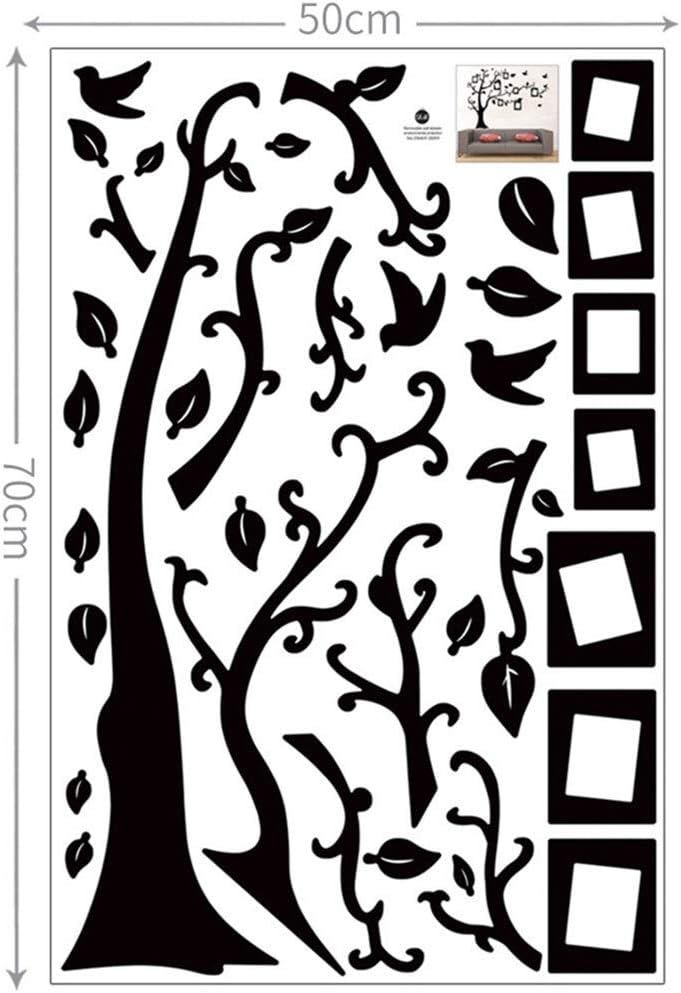 WJNY Picture Frame Set,Frame Black Tree Wall Stickers, 7-Pack Picture Frame Collage Picture Frame Wall Gallery Kit For Wall And Home, 6 Colors (Color : Style C)