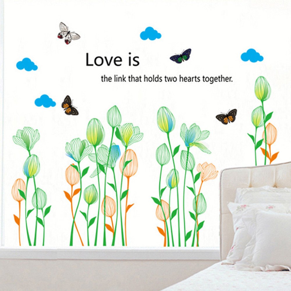 Xys8141 Fresh flowers wall and skirting balcony balcony removable decoration background room decor screw
