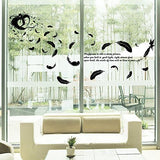 Black Wall Stickers for Home Decor, Living Room Background Decoration, Wallpaper Sticker size 50x70 xh3639c
