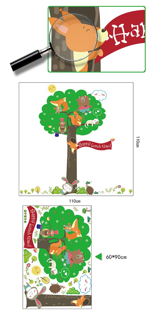 Sk9055 Squirrel Tree Wall Sticker