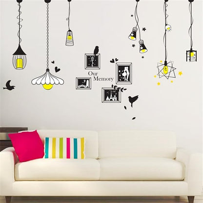 Modern creative wall stickers Living room Bedroom sofa restaurant background wall decoration stickers fashion creative wall stickers personalized wallpaper, pendant lamp photo Frame wall Xh5312c