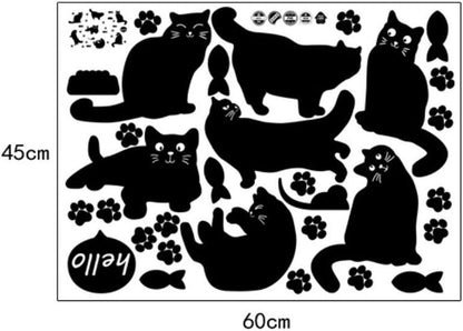 Cartoon Lovely Black Cat Silhouette Wall Sticker Home Decor Kids Room Stairway Corridor Decoration Mural Combination Stickers