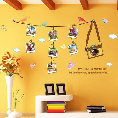 Solimo Wall Sticker for Living Room (Travel Photo Gallery, Ideal Size on Wall, 180 cm X 100 cm), PVC Vinyl