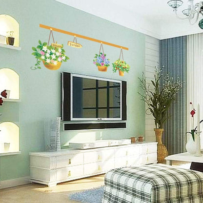 Ays620 Wall Stickers Corridor Living Room Bedroom Background Wall Decoration Potted Flower Basket Flower Plant