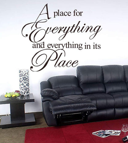 AWSN Inspirational motivational Lettering quotes Wall Decor for Women Boys Girls Kids Living Room bedroom Playroom Nursery Room Wall Stickers Decoration- A Place for Everything and Everything in