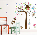Cartoon Animals Wall Stickers Butterflies Trees Flowers Removable Wall Decals Home Decor PVC Art Mural Baby Boys Girls Kids Bedroom Kitchen Room Decoration Wall Sticker  size 60x90  df5078