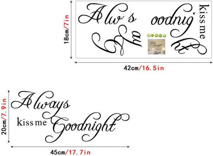 KDHeart 45 x 20 cm Always Kiss Me Goodnight Wall Sticker