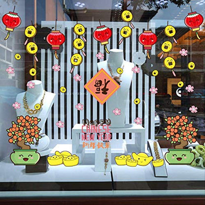 CHUI-CC Home Decoration Wall Sticker New Year Weather Decoration Painting, "Happy New Year" Living Room Bedroom Festive DIY Sticker Wallpaper Sk9157ds