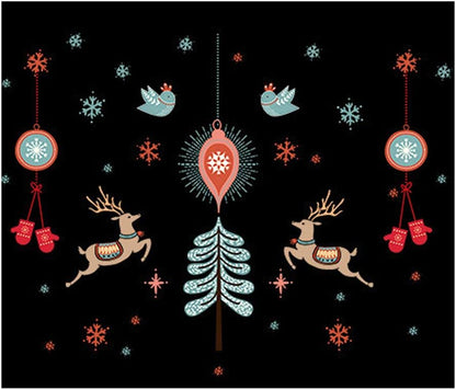 Merry Christmas Bird Deer Wall Sticker Home Decal Removable PVC Murals Wallpaper Girls Boys Kids Baby Nursery Bedroom Living Room Bathroom Kitchen Window Playroom Decor