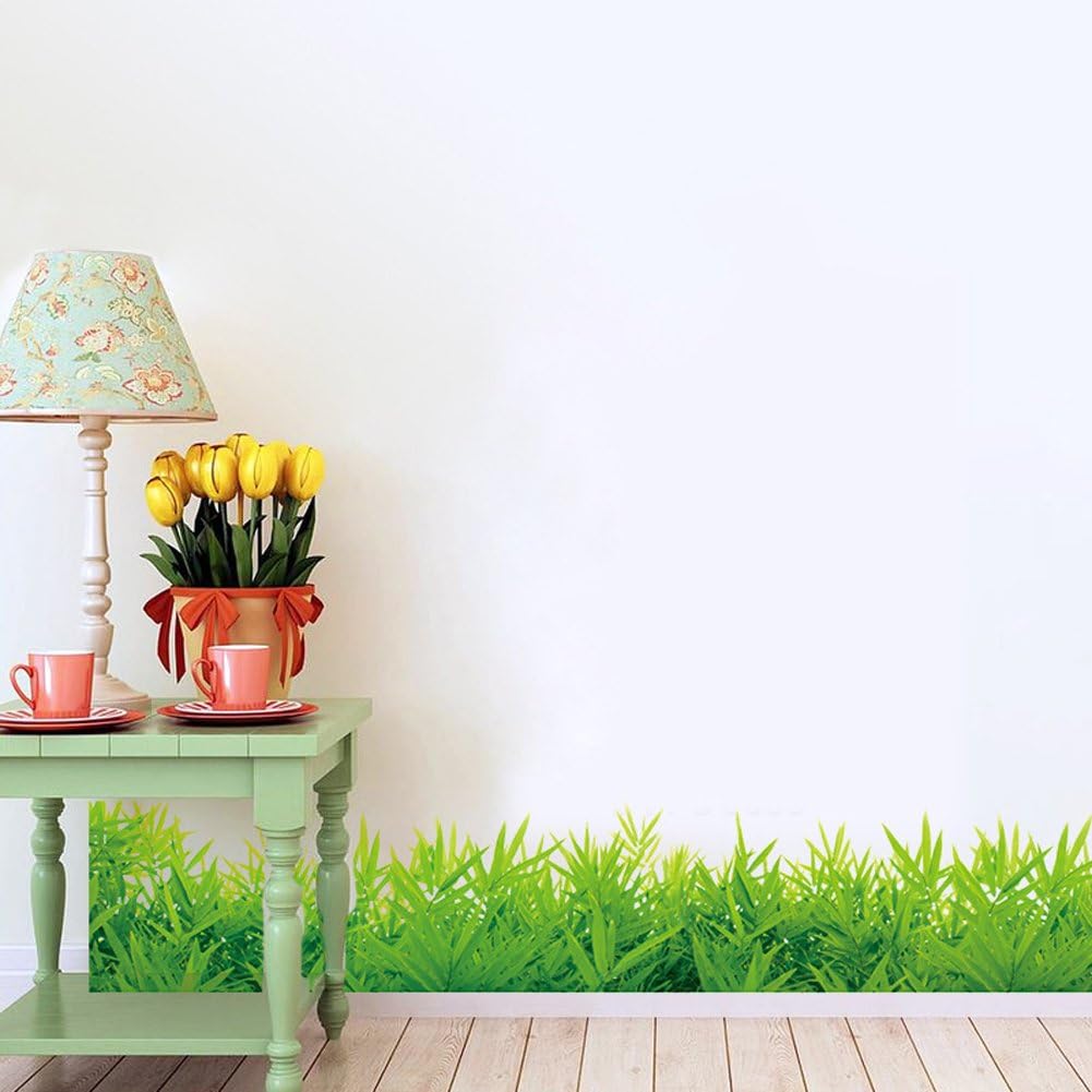 Fresh Green Grass Corner Skirting Board Removable Wall Sticker Sk7016