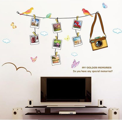 Solimo Wall Sticker for Living Room (Travel Photo Gallery, Ideal Size on Wall, 180 cm X 100 cm), PVC Vinyl