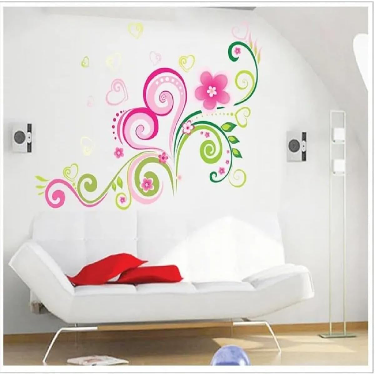 New 2024 Lp Xy8006 DIY Wall Sticker, Stickers Living Room Bedroom Sofa Backdrop Fantasy Flower Wall Stickers Decal Decoration Products Accessories