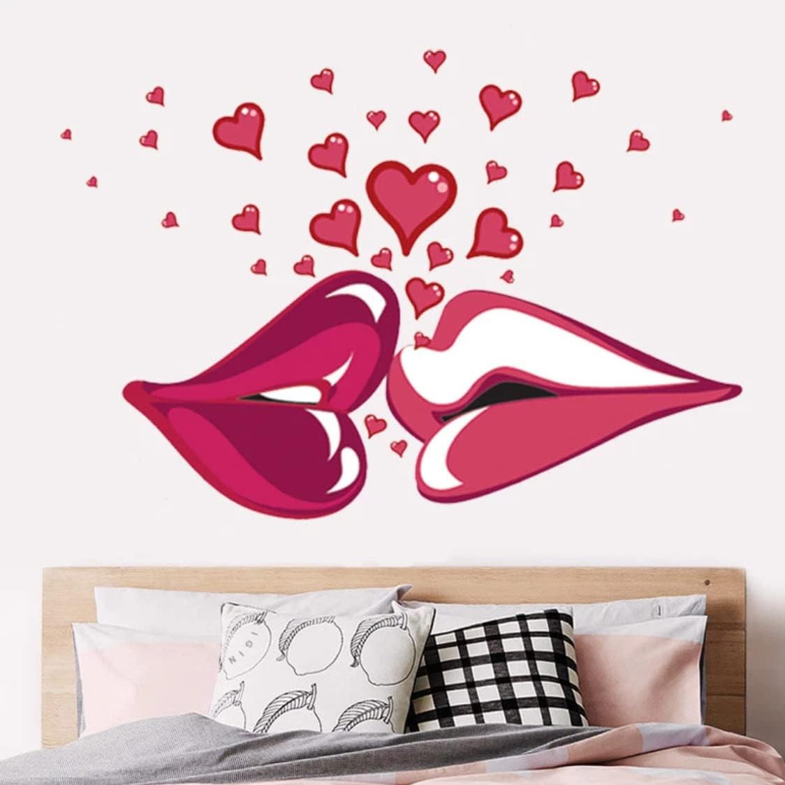DM570065 Wall Stickers for Living Room Wall Stickers Wholesale Romantic Kiss Love Decorative Wall Stickers for Bedroom Bedroom Decor