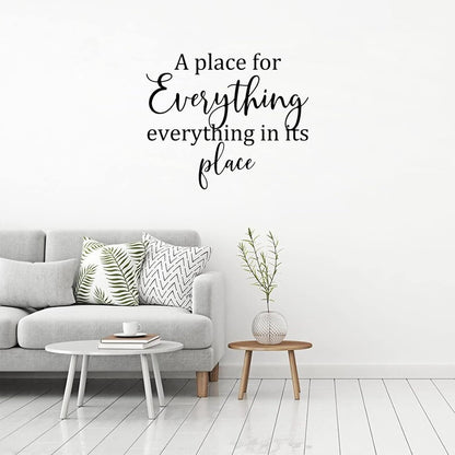 AWSN Inspirational motivational Lettering quotes Wall Decor for Women Boys Girls Kids Living Room bedroom Playroom Nursery Room Wall Stickers Decoration- A Place for Everything and Everything in