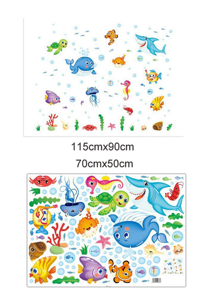 XL7206  Wall Sticker Underwater Ocean Fish Seaweed Removable Wall Decal, Children Kids Baby Home Room Nursery DIY Decorative Adhesive Art Wall Mural