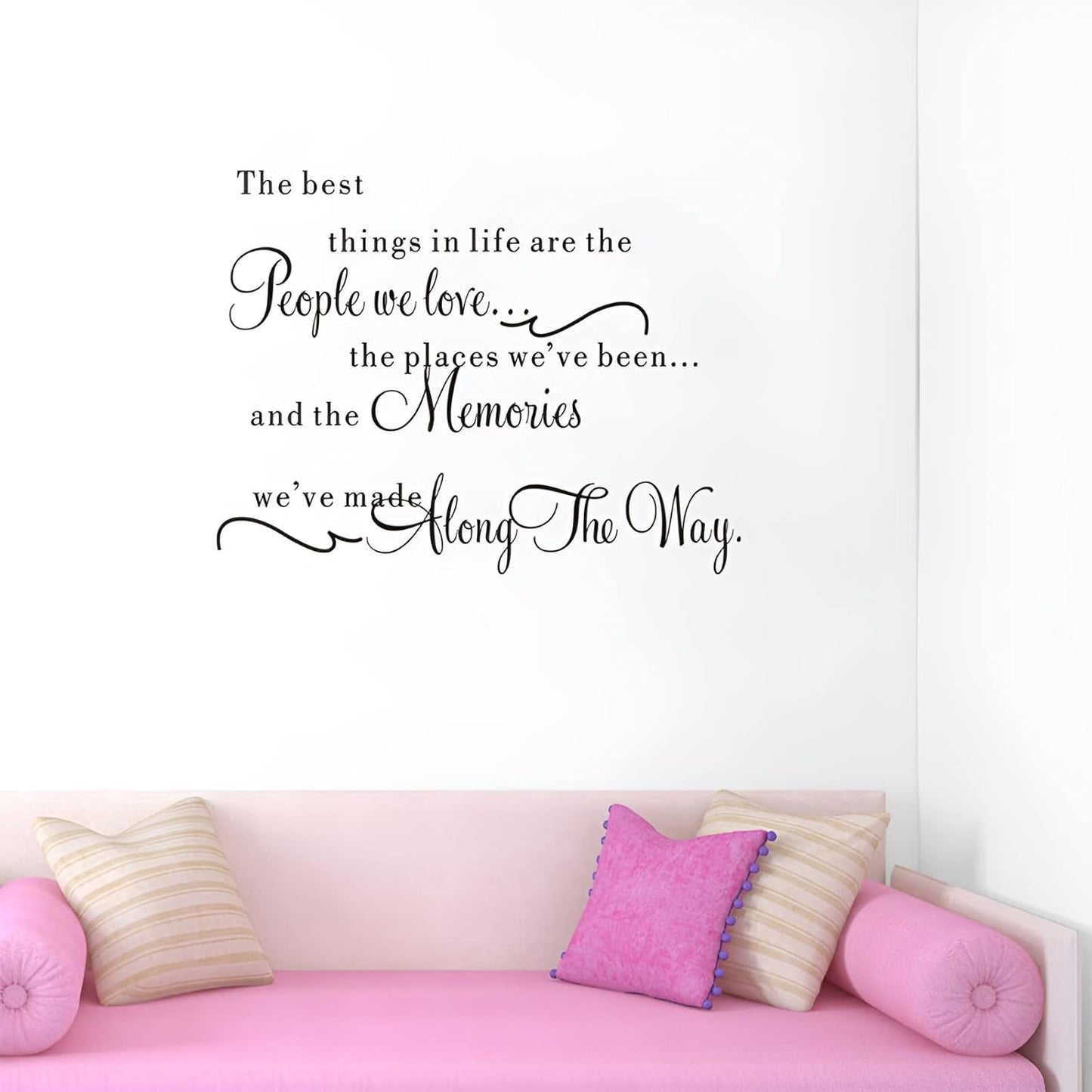 The best things in life are the people we love, the places you've been the memories you've made along the way, Family Wall Art Wall Stickers Dz021  Size 60x35cm