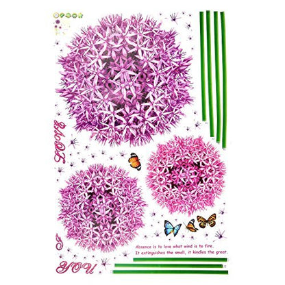 Ketsicart Flower Butterfly Print Adhesive Wall Sticker Decal Wallpaper 90 x 60cm