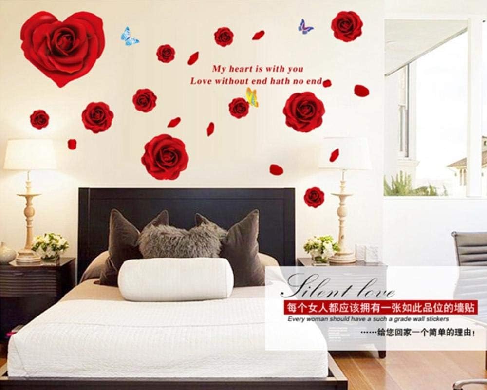 Ay9181 Red Roses Nature Wall Sticker