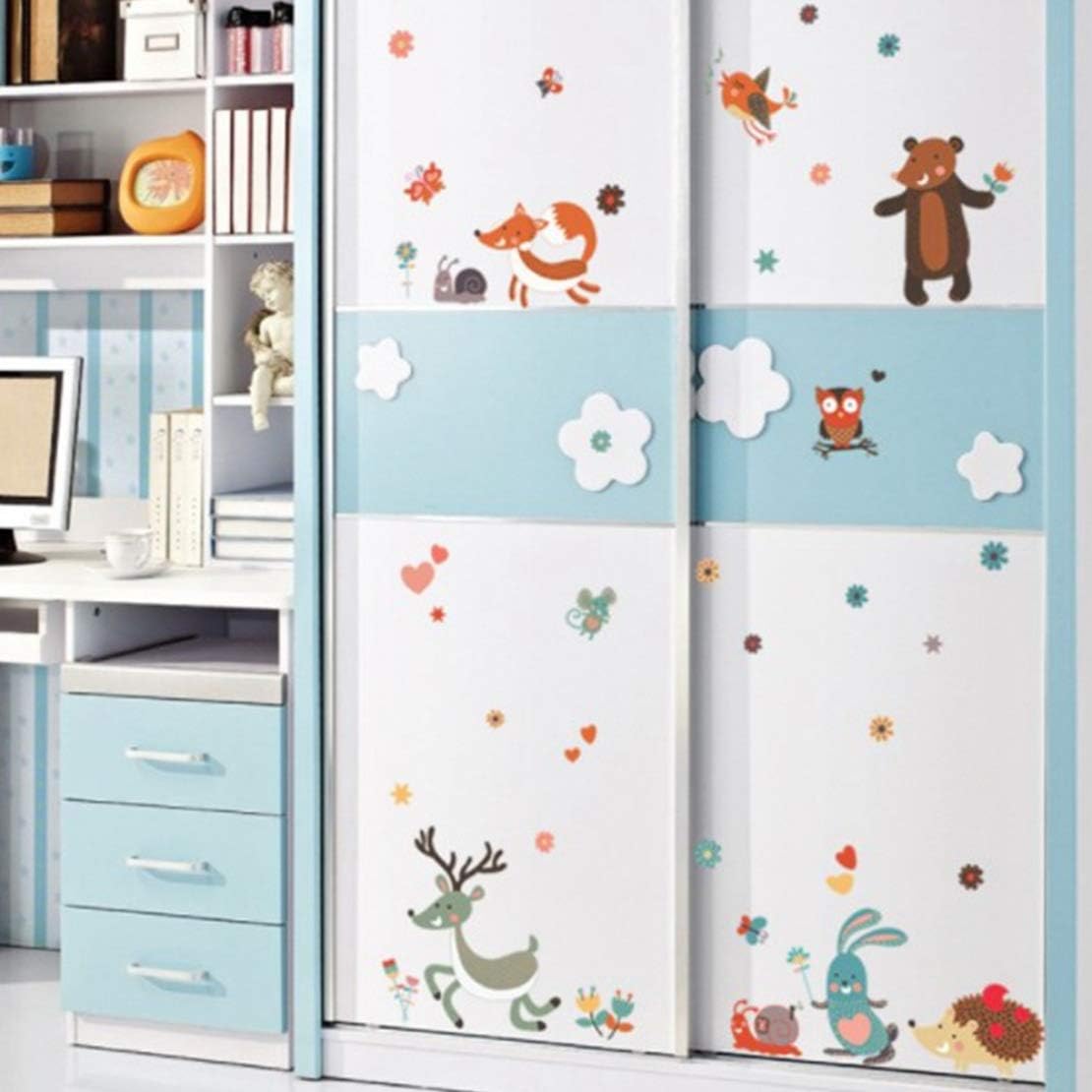 MJ7018 Amelia Isaiah Remarkable 50x70cm Cartoon Animal Fox Bear Pattern Nordic Design for Kids Room