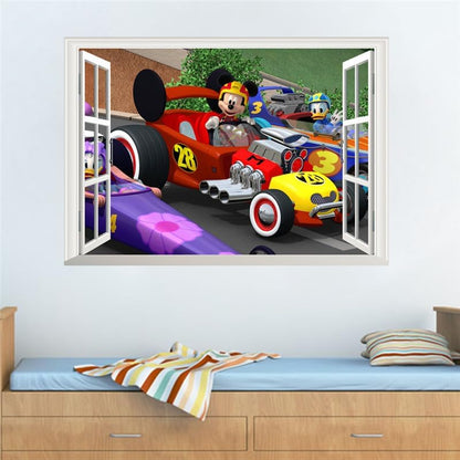Wall Stickers Driving Racing Car 3D Window Children's Gift Wall Stickers