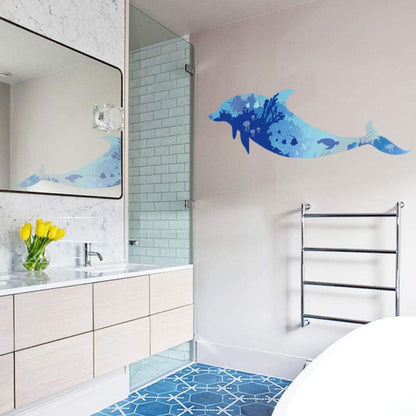 GaoF Pegatinas de Pared de delfín Azul para niños y niñas, calcomanías de Vinilo extraíbles Autoadhesivas para Pared, decoración del hogar DIY