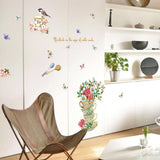 Trees Flowers Butterfly Wall Stickers Cartoon Animals Heart Shaped Wall Decals Home Decor  sk7114 size 50x70