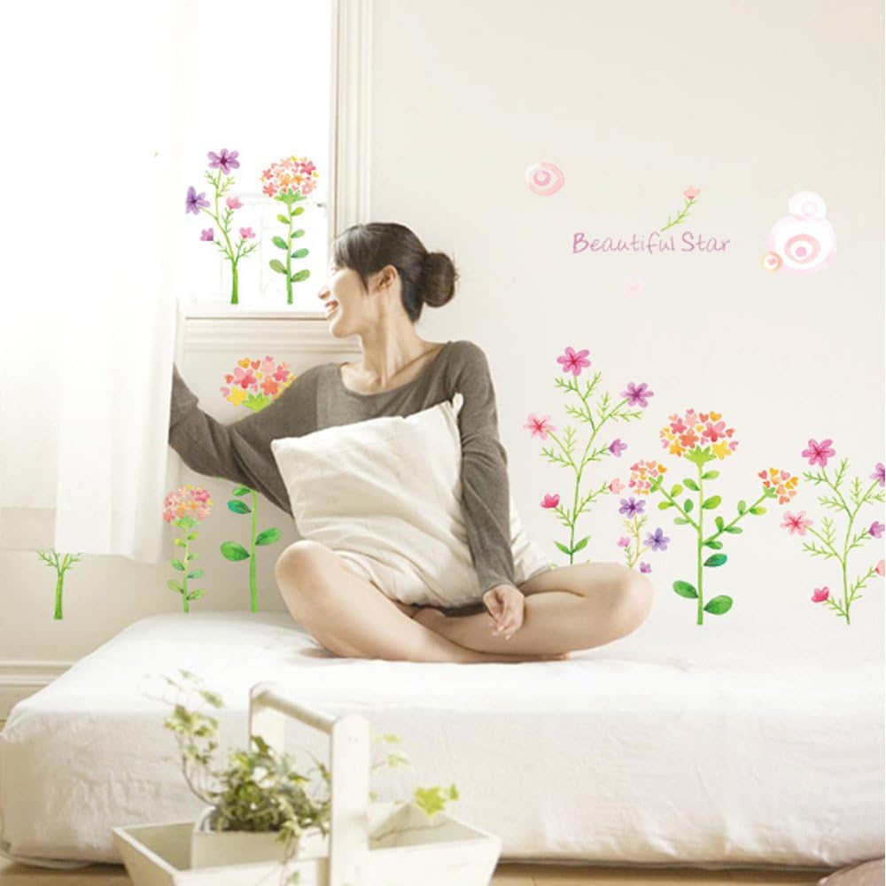Sk9053 Small Flowers Kick Line Wall Sticker