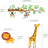 Lependor Little Monkeys Tree and Animals Height Chart Kids Wall Decals Wall Stickers Peel and Stick Removable Wall Stickers for Kids Nursery Bedroom Living...