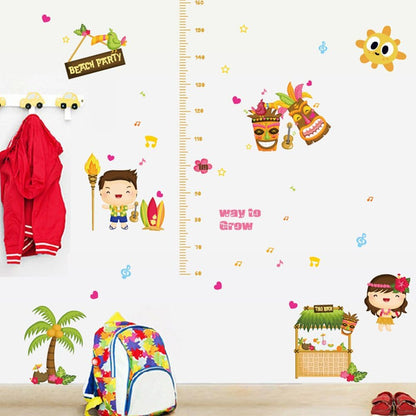 BEST OF BEST Beach Party Height Measurement Wall Sticker Home Decal Removable PVC Murals Wallpaper Girls Boys Kids Baby Nursery Bedroom Living Room Bathroom Kitchen Window Playroom Decor