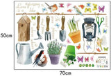 Trees Flowers Butterfly Wall Stickers Cartoon Animals Height Measurement Photo Frames Wall Decals Home Decor Mural Baby Boys Girls Kids Bedroom Kitchen Decoration (Gardening Plants Birds Butterfly) size 50x70 sk7107