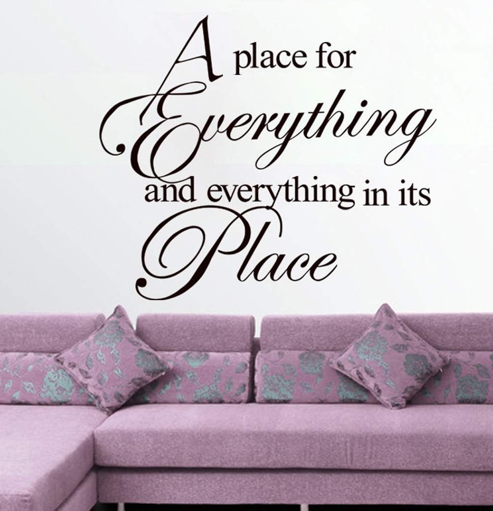 AWSN Inspirational motivational Lettering quotes Wall Decor for Women Boys Girls Kids Living Room bedroom Playroom Nursery Room Wall Stickers Decoration- A Place for Everything and Everything in