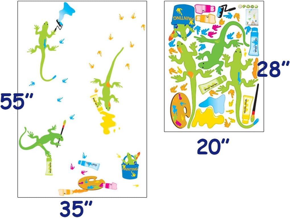 Gecko Painting Drawing Peel and Stick Removable Vinyl Wall Stickers Ay7031