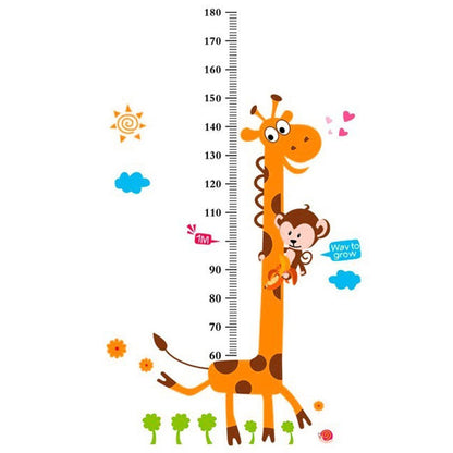 DM690056ELECTROPRIME Growth Height Measure Chart Giraffe Pattern PVC Wall Sticker DIY Wallpaper Decor