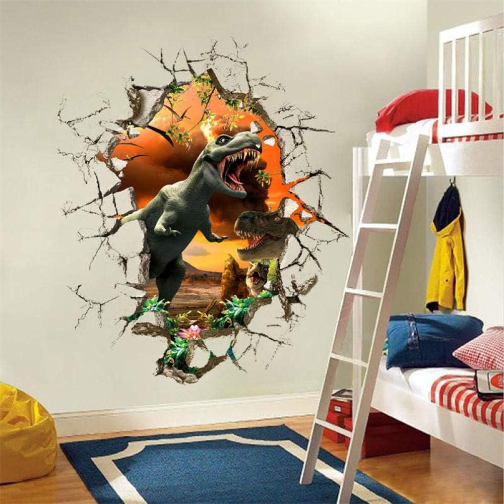 UYEDSR Wall Sticker lovely 3D hole cartoon movie boys fans love gifts Dinosaur room decal wall sticker home decoration