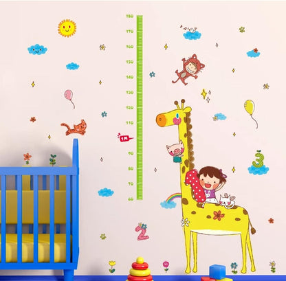 Rjjrr Cartoon Giraffe Height Ruler Wall Sticker Xl8203