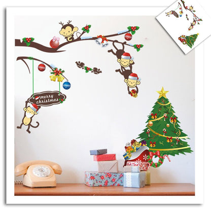 Zy1209 hayabusa TM "Christmas Monkey" kid room Wall sticker Home Decor Hot Selling nursery school Home Decor Art Kids /Nursery Loving Gift