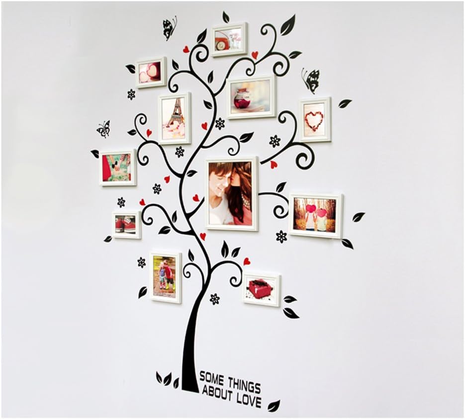 Ay6031 3D Wall Decals Family Trees DIY Wall Stickers with Quotes and Photo Frame for Home Decor Living Room