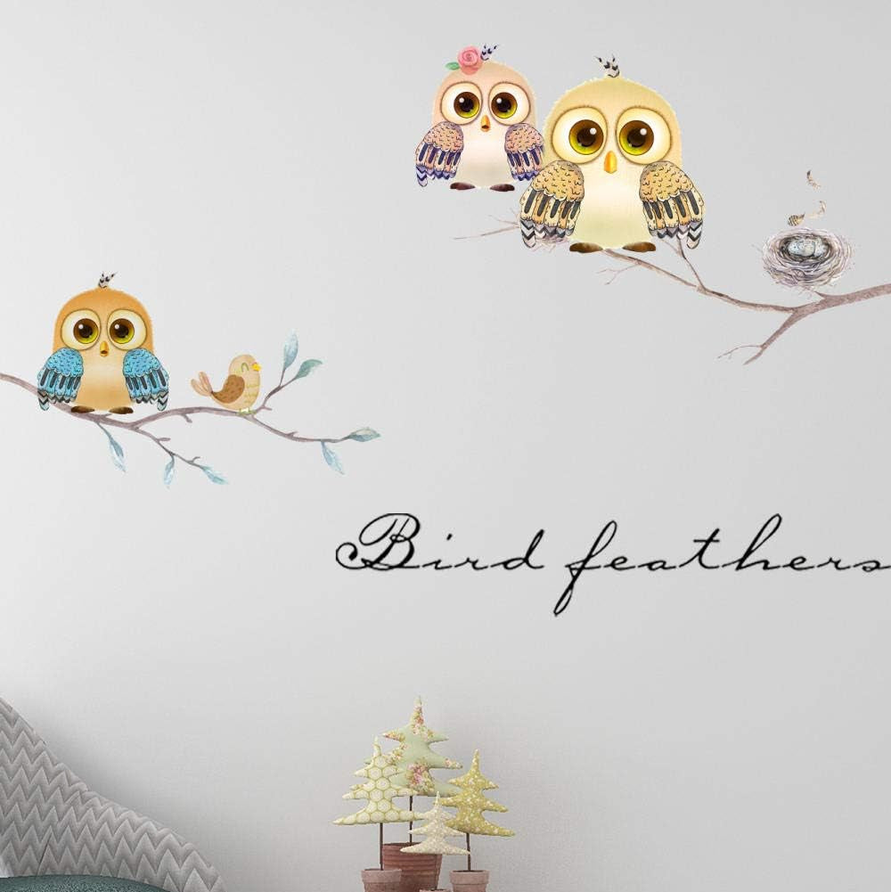 Owl Wall Stickers DIY Art Self Adhesive Wall Stickers Wall Stickers for Bedrooms for Girls, for Wall Window Furniture Kitchen Window Hallway - A