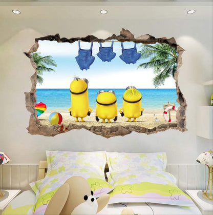 Wall Sticker Minions Poster Wall Decoration Door Sticker Home Decoration Wall Art Gift