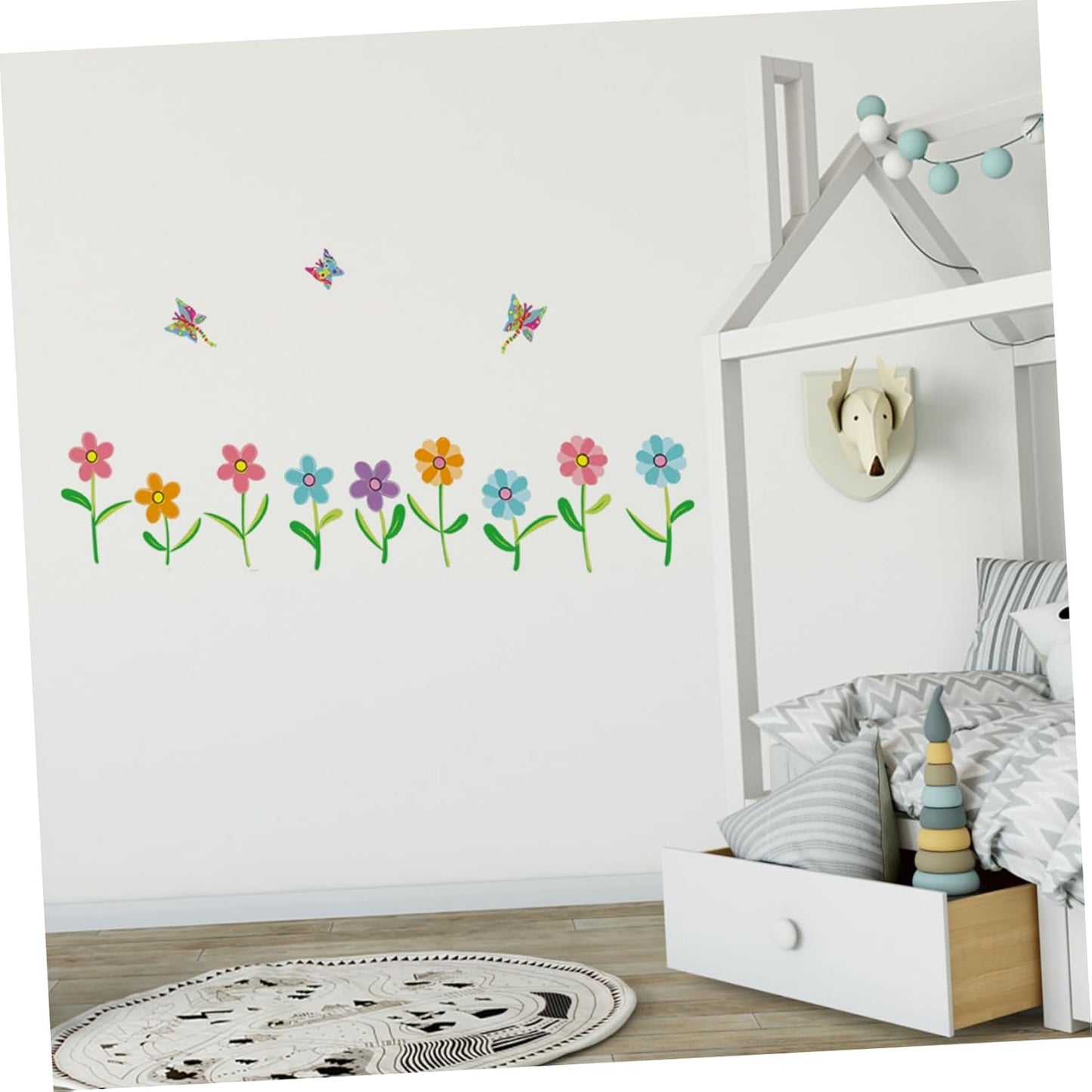 Ay7240 Butterfly Flower Wall Stickers Kids Room Wall Decor Wall Decals Nursery Wall Decor Wall Decals