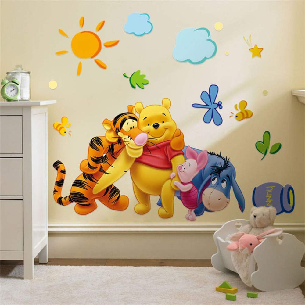 Tc1068 Winnie The Pooh Friends Wall Stickers for Kids Rooms Decorative Sticker Adesivo De Parede Removable PVC Wall Decal