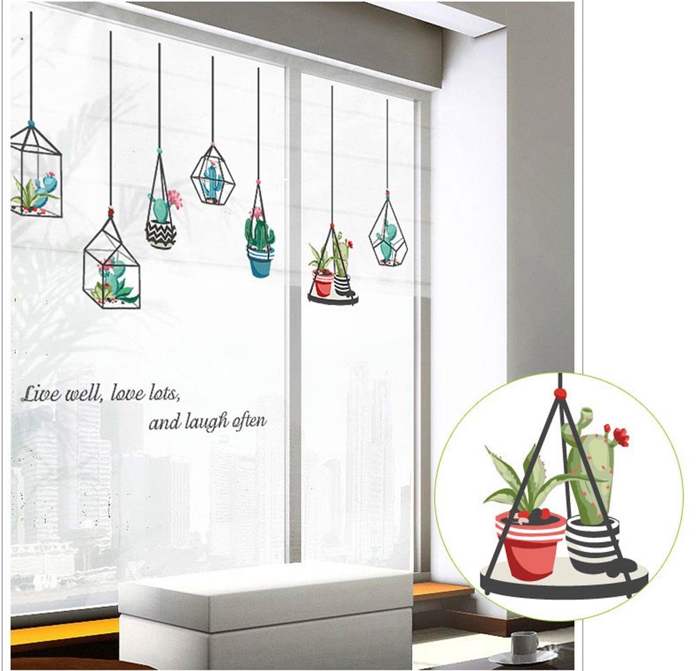 HM92013 weii  Stickers Decor Living Room Succulent Sticker Removable Vinyl ArtMural Decals