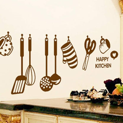 Happy Kitchen Wall Sticker for Kitchen Decoration (18 by 36 inches)