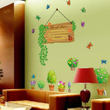 Cartoon animal, flower, butterfly, tree wall stickers, home decor, PVC decoration, size 60x90 ay9172