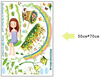 XLs7083 Swing Girl Wall Stickers For Bedroom Living Room Home Decor Pvc Removable