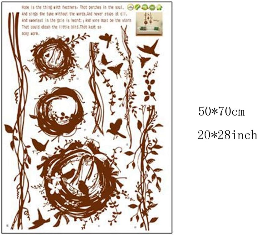 BEST OF BEST Bird Nest Tree Vine Wall Stickers size 50x70 ay7026b