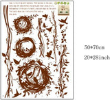 BEST OF BEST Bird Nest Tree Vine Wall Stickers size 50x70 ay7026b