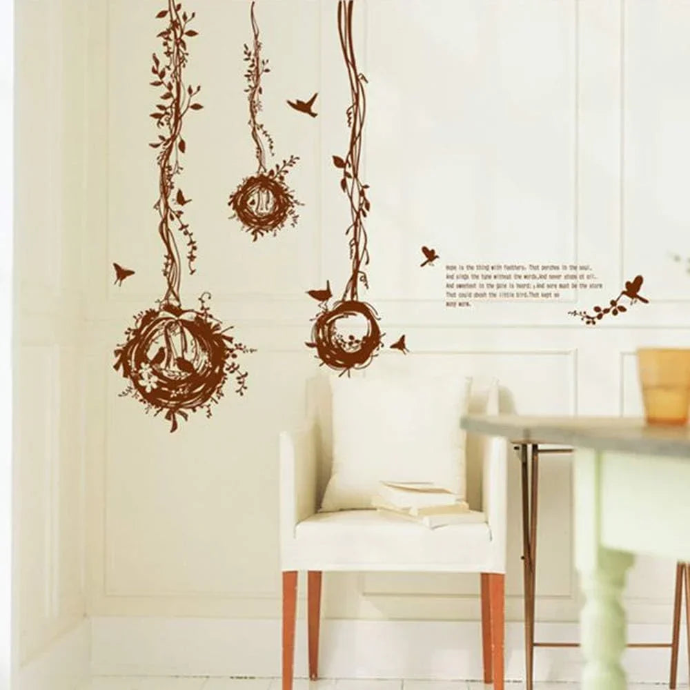 BEST OF BEST Bird Nest Tree Vine Wall Stickers size 50x70 ay7026b